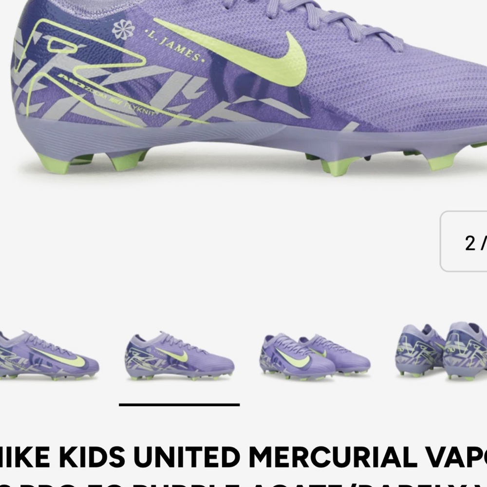 Nike Kids Mercurial Vapor Soccer Cleats - Purple and Lime